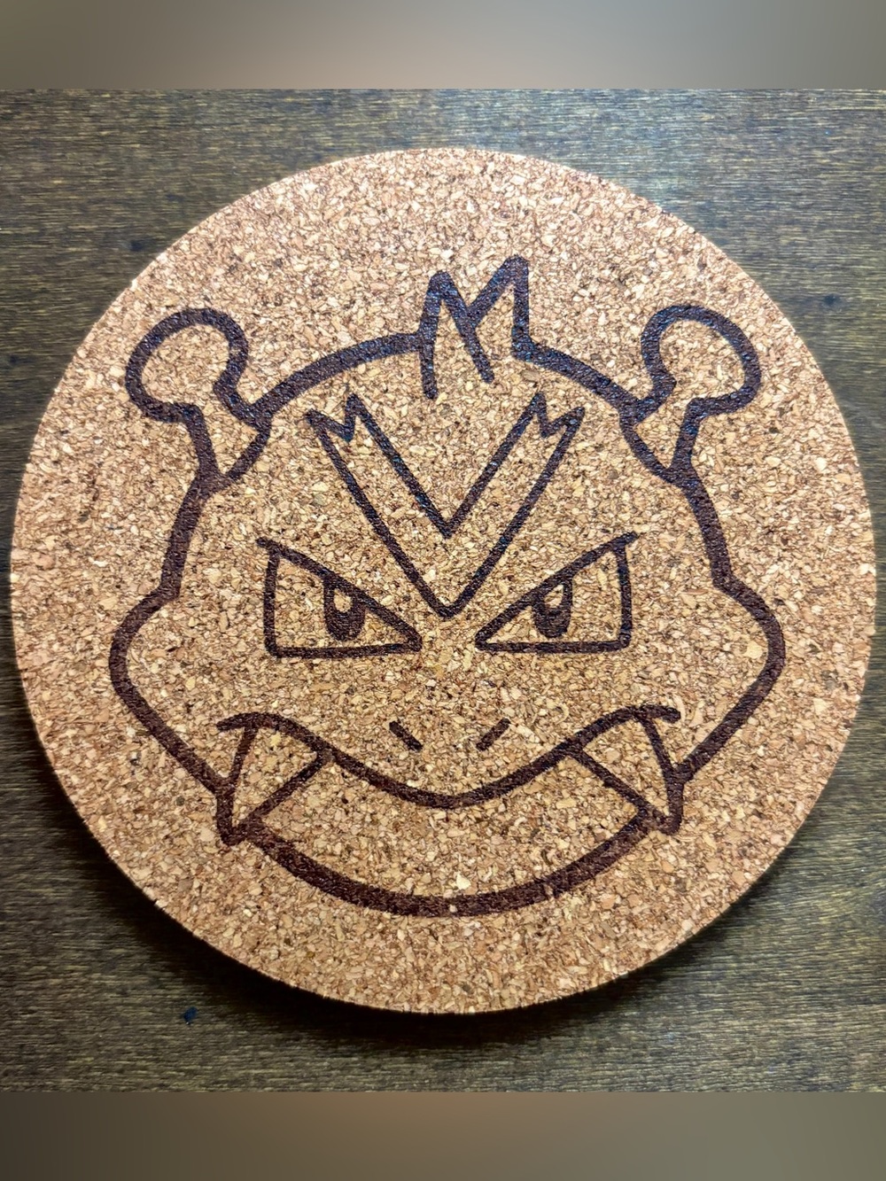 Pokemon Electabuzz Face Laser Engraved Cork Coaster